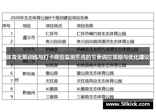 体育无氧训练与打卡疲劳监测系统的节奏调控策略与优化建议